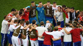 Суббота. Сочи. России – Хорватия – 2:2, пенальти – 3:4. Сборная России перед дополнительным временем.