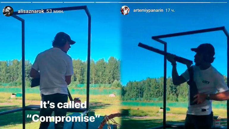 Артемий ПАНАРИН на стрельбище. Фото instagram.com Артемий ПАНАРИН на стрельбище. Фото instagram.com