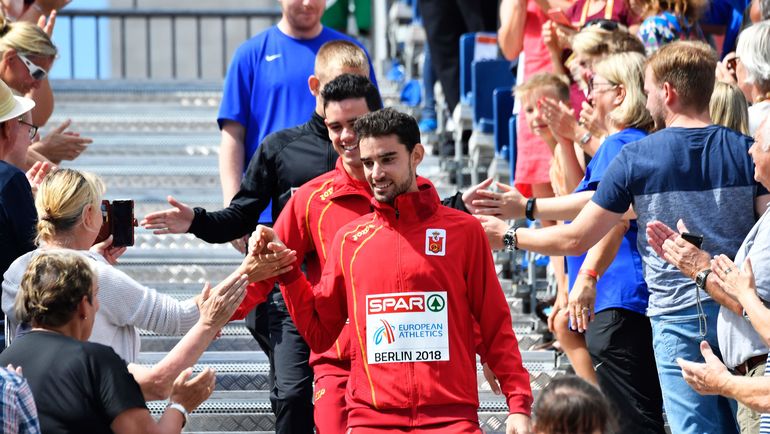 11 августа. Берлин. Альваро МАРТИН, Диего Гарсиа КАРРЕРА, Василий МЕЗИНОВ. Фото AFP 11 августа. Берлин. Альваро МАРТИН, Диего Гарсиа КАРРЕРА, Василий МЕЗИНОВ. Фото AFP