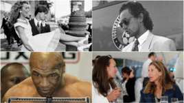 По часовой стрелке с левого верхнего угла: Игорь КОРНЕЕВ с супругой, Игорь ШАЛИМОВ, Моника СЕЛЕШ (с Мартиной ХИНГИС) и Майк ТАЙСОН.