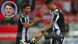 14 августа. Москва. Тушино. "Спартак" - ПАОК - 0:0. Евгений ХАЧЕРИДИ и его жест после матча в Москве. Игорь ЖДАНОВ одобряет поступок "казака".