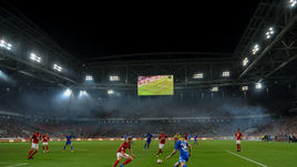 Стадион "Спартак" во время дерби с "Динамо".