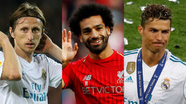 Лука МОДРИЧ, Мохамед САЛАХ и Криштиану РОНАЛДУ.