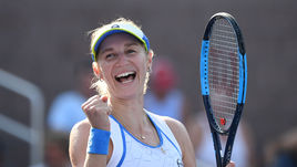 Среда. Нью-Йорк. Екатерина МАКАРОВА празднует победу над Юлией Гергес и выход в третий круг US Open.