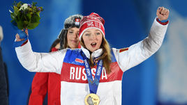 Февраль 2014 года. Сочи. Алена ЗАВАРЗИНА с бронзовой медалью Сочи-2014.