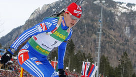 18 января 2009. Екатерина Юрьева на этапе Кубка мира по биатлону в Рупольдинге.