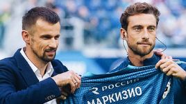 Главный тренер "Зенит" Серегй Семак (слева) и новичок Клаудио Маркизио.