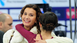 2015 год. Этери Тутберидзе и Евгения Медведева.