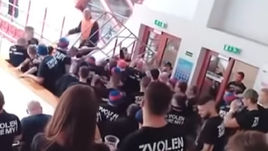 Безумная бойня на трибунах хоккейного матча в Венгрии. Фанаты напали на обычных болельщиков