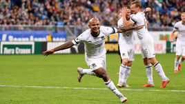 24 сентябоя. Самара. "Крылья Советов" - "Краснодар" - 0:3. Ари празднует забитый мяч в ворота "Крыльев".