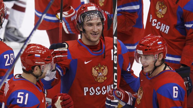 2010 год. Олимпиада в Ванкувере. Федор Тютин, Александр Овечкин и Антон Волченков. Фото REUTERS 2010 год. Олимпиада в Ванкувере. Федор Тютин, Александр Овечкин и Антон Волченков. Фото REUTERS