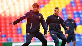 1 октября. Москва. Мариу Фернандес (слева) и Никола Влашич на тренировке ЦСКА.