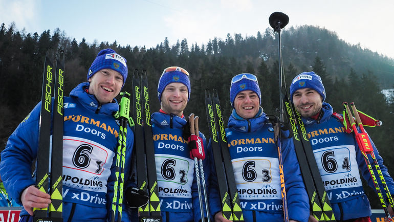 Алексей Волков, Максим Цветков, Антон Бабиков и Антон Шипулин (слева направо) - лидеры российского мужского биатлона. Фото Андрей Аносов/СБР Алексей Волков, Максим Цветков, Антон Бабиков и Антон Шипулин (слева направо) - лидеры российского мужского биатлона. Фото Андрей Аносов/СБР