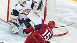 23 октября. Ярославль. "Локомотив" - "Металлург" - 3:2. Артем Загидулин и Брэндон Козун.