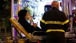 23 октября. Рим. Пострадавший после аварии эскалатора в метро.