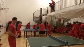 Сборная России по хоккею проводит турнир по настольному теннису и мини-флорболу