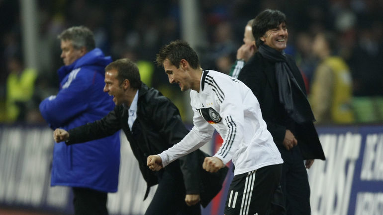 10 октября 2009 года. Москва. Россия - Германия - 0:1. Немцы празднуют победу.