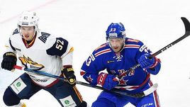 18 ноября. Санкт-Петербург. СКА - "Металлург" Мг - 2:1. В игре Павел Дацюк (справа).