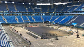 Как “Газпром Арена” готовится к матчу хоккейной сборной. Эксклюзивное видео  