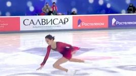 Евгения Медведева допустила падение в короткой программе на чемпионате России.
