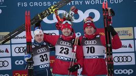 30 декабря. Толбах. Симен Крюгер, Сергей Устюгов и Александр Большунов (слева направо).