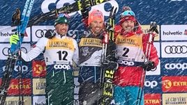 2 января. Оберстдорф. Сергей Устюгов (справа) с Эмилем Иверсеном (в центре) и Франческо Де Фабиани.