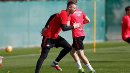 Александр Селихов на тренировке во время сбора "Спартака" в Дубае.