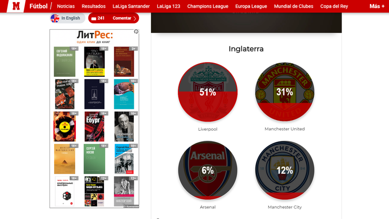 Голосования на сайте газеты Marca, Англия. Голосования на сайте газеты Marca, Англия.