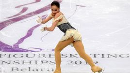 23 января. Минск. Алина Загитова во время исполнения короткой программы на чемпионат Европы.