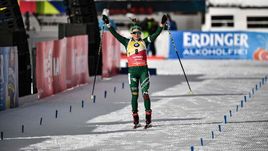 26 января. Антерсельва. Доротея Вирер финиширует после гонки преследования.