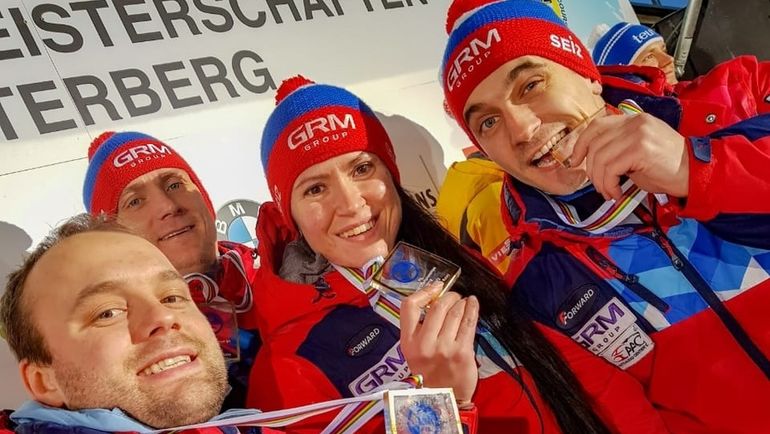 Слева направо: Семен Павличенко, Владислав Южаков, Татьяна Иванова и Юрий Прохоров. Фото Федерация санного спорта России Слева направо: Семен Павличенко, Владислав Южаков, Татьяна Иванова и Юрий Прохоров. Фото Федерация санного спорта России