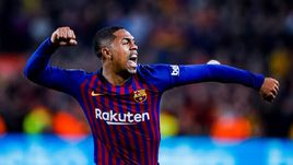 6 февраля. Барселона. "Барселона" – "Реал" – 1:1. Малком празднует гол.