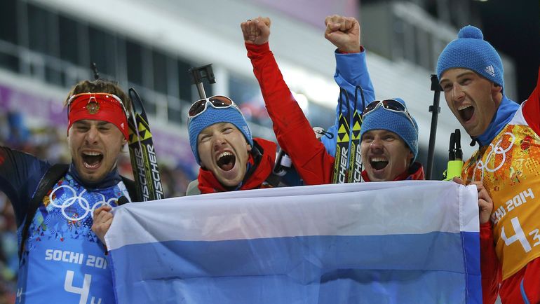 Антон Шипулин, Александр Волков, Евгений Устюгов, Дмитрий Малышко. Фото REUTERS Антон Шипулин, Александр Волков, Евгений Устюгов, Дмитрий Малышко. Фото REUTERS