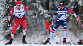 Сергей Устюгов, Россия, 26 лет, двукратный чемпион мира (2017), победитель "Тур де Ски" (2017) vs Йоханнес Клебо, Норвегия, 22 года, трехкратный олимпийский чемпион (2018), победитель "Тур де Ски" (2019).