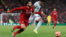 19 февраля. Ливерпуль. "Ливерпуль" – "Бавария" – 0:0. Мохамед Салах и Давид Алаба.