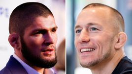 Хабиб Нурмагомедов и Жорж Сен-Пьер.