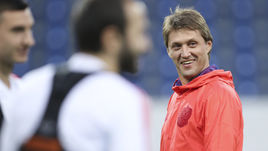 17 октября 2018 года. Санкт-Пельтен. Евгений Бушманов на тренировке молодежной сборной России.