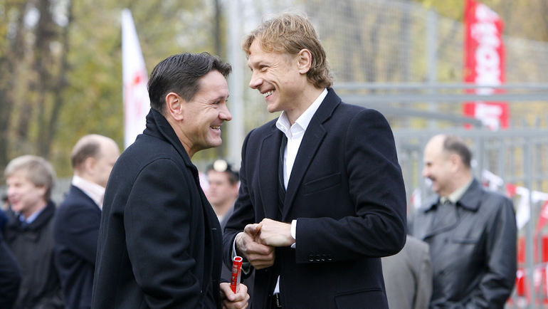 Дмитрий Аленичев и Валерий Карпин. Фото Алексей ИВАНОВ Дмитрий Аленичев и Валерий Карпин. Фото Алексей ИВАНОВ