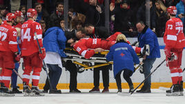 2 марта. Москва. "Спартак" - СКА - 2:5. Каспарс Даугавиньш получил тяжелую травму.