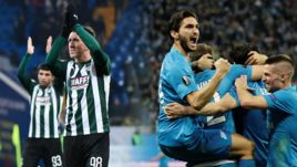 Футболисты "Краснодара" и "Зенита".