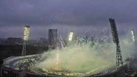 22 ноября 2008 года. Фейерверк после последней игры на "Динамо" перед реконструкцией.