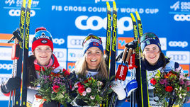 10 марта. Холмеколлен. Наталья Непряева, Тереза Йохауг и Эбба Андерссон.