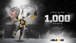 Евгений Малкин набрал 1000-е очко в НХЛ.