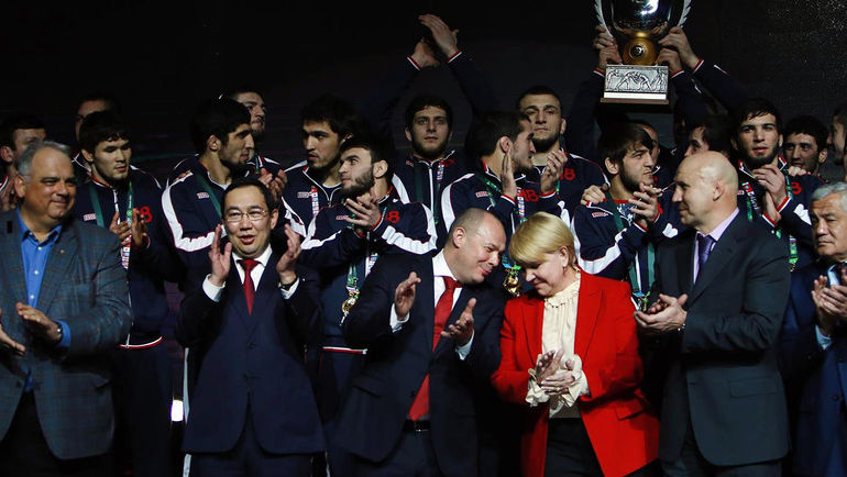 Российские борцы-вольники - победители Кубка мира. Фото Александр Орешников. Российские борцы-вольники - победители Кубка мира. Фото Александр Орешников.