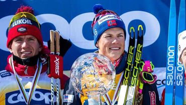 24 марта. Квебек. Александр Большунов, Йоханнес Клебо и Шур Рете (слева направо).