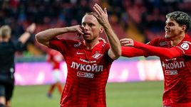 30 марта. Грозный. "Ахмат" - "Спартак" - 1:3. Денис Глушаков празднует забитый мяч.