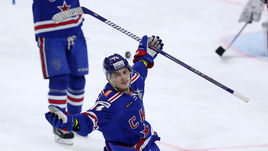 3 апреля. Санкт-Петербург. СКА – ЦСКА – 3:1. Николай Прохоркин празднует гол.