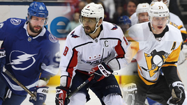 Никита Кучеров, Александр Овечкин, Евгений Малкин.