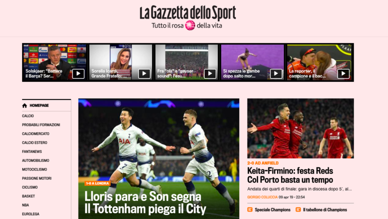 La Gazetta dello Sport. La Gazetta dello Sport.