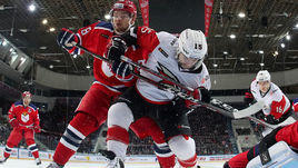 6 декабря 2018 года. Москва. ЦСКА - Авангард" - 3:2. Игровой момент матча.